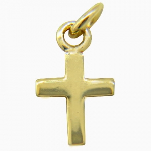Colgante cruz sin piedra chico platabella enchapado amarillo